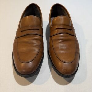 Joseph Abboud Clarence Tan Leather Penny Loafers Men's Size 9 Slip On Shoes